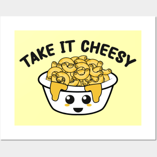 kawaii mac and cheese pun : Take it Cheesy Posters and Art